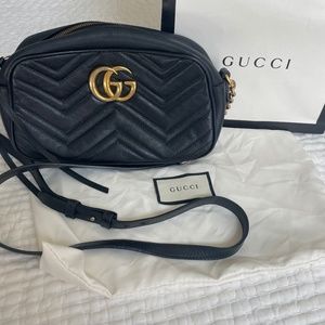 Small GUCCI Marmot Black crossbody handbag